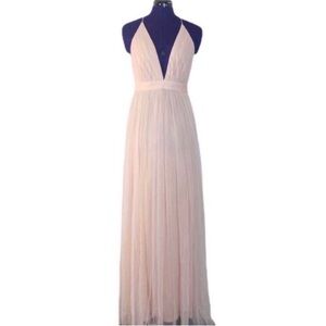 The Vintage Shop Light Pink Mesh Maxi Dress
